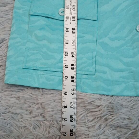 Linea By Louis Dell'Olio Jacket Womens L Blue Animal Print Pockets Button‎ Up - Picture 4 of 12